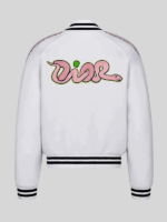 Kylian Mbappe Christian Dior White and Pink Varsity Jacket