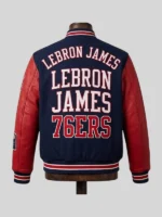 LeBron James Philadelphia 76ers Navy Blue And Red Varsity Jacket