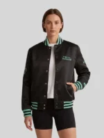 Liberty Twin Flame Black Green Varsity Jacket