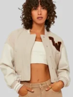 Men's TW Colorblock Beige Varsity Jacket