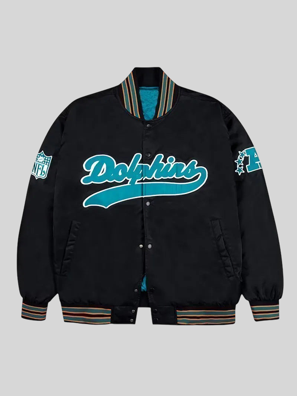 Miami Dolphins Aqua Bomber Jacket Miami Dolphins Aqua Bomber Jacket