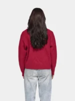 Mutimer Shaggy Mohair Knit Sweater Wine