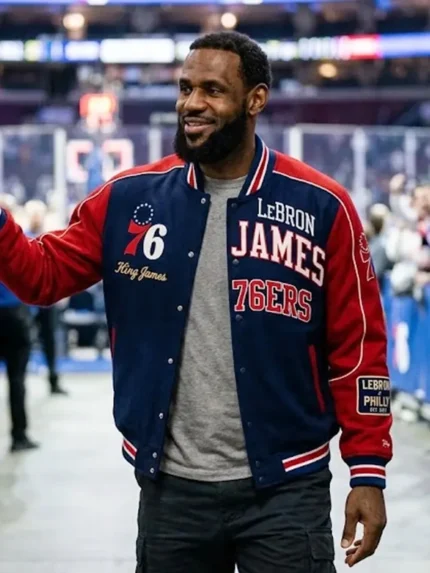 NBA Philadelphia 76ers LeBron James Custom Varsity Letterman Jacket