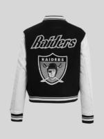 Oakland Raiders Women’s Retro Classic Wool and Leather Jacket