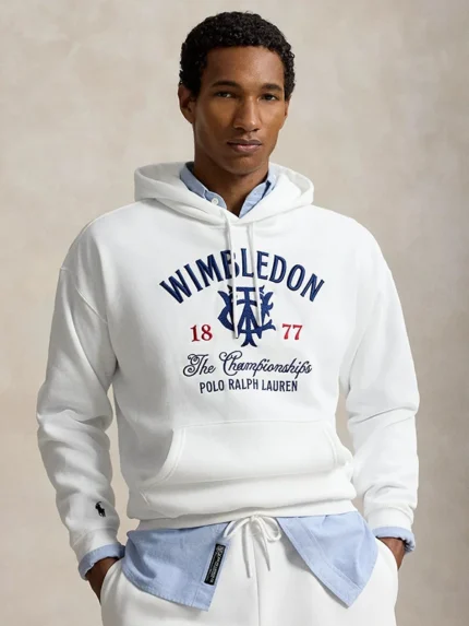 Polo Ralph Lauren x Wimbledon 2026 White Graphic Hoodie