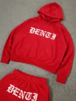 Project Denti Red Rhinestone Hoodie