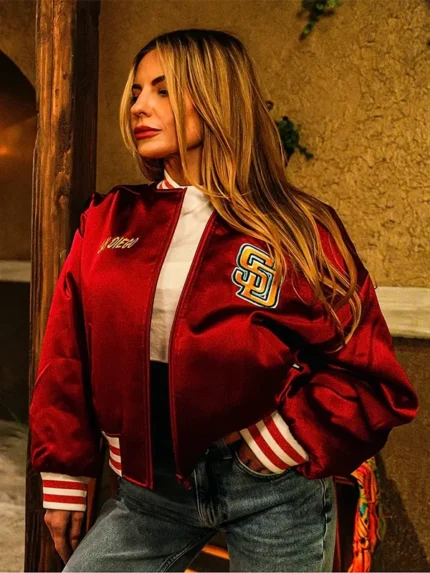 Red Satin Varsity san Diego Padres Jacket