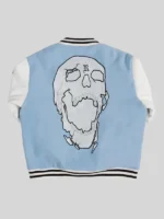 Revenge Skull Light Blue Varsity Jacket