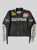 Satoshi Nakamoto Moto Black Leather Jacket
