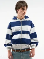 Scuffers Striped Hoodie Navy