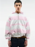 Scuffers Striped Hoodie Pink