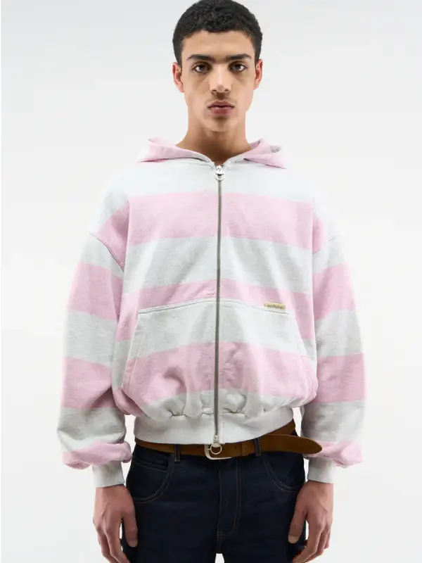 Scuffers Striped Hoodie Pink Scuffers Striped Hoodie Pink