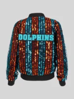 Sequin Miami Dolphins Bomber Jacket