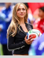 Spain vs Belgium Tate McRae delivering Ball Jacket