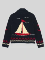 The Great Horse Sailboat Lodge Cardigan Sweater Navy Blue
