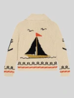 The Lasso Lodge Sailboat Cardigan Cream