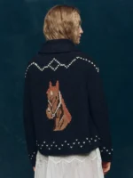 The Lasso Lodge Sailboat Cardigan Navy Blue