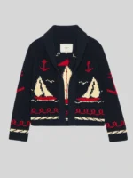 The Lasso Lodge Sailboat Navy Blue Cardigan