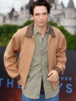 The Odyssey 2026 London Premier Robert Pattinson Brown Cotton Jacket