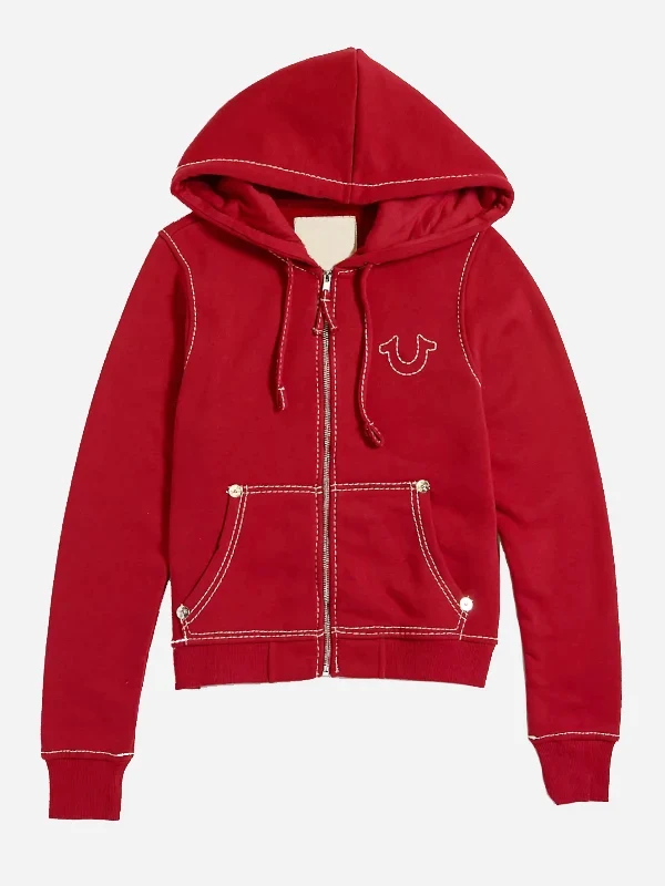 True Religion Big T Logo Red Zip Hoodie True Religion Big T Logo Red Zip Hoodie