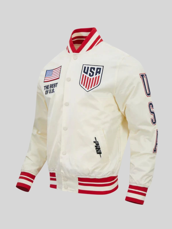 Buy US Soccer MNT Classic Chenille Satin Varsity Jacket
