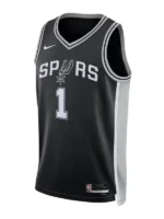 Unisex San Antonio Spurs Victor Wembanyama Nike Black Swingman Jersey - Icon Edition