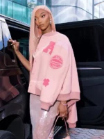 WNBA All-Star Game 2026 Angel Reese Custom Coach Pink Varsity Jacket