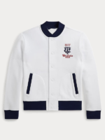 Wimbledon Championships 2026 Polo Ralph Lauren White Fleece Baseball Jacket