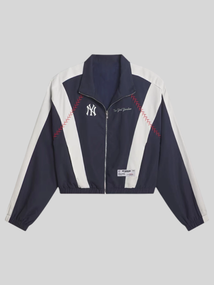 Women's New York Yankees Off Season x MLB Navy Lightweight Full-Zip Track Jacket