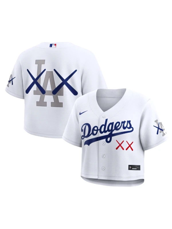Women's Nike x KAWS Dodgers Cropped ersey Women's Nike x KAWS Dodgers Cropped ersey