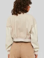 Women’s TW Colorblock Beige Varsity Jacket