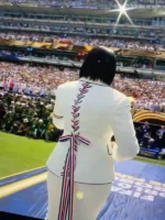 World Cup Jennifer Hudson Thom Browne White Blazer