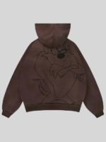 YoungLA x Looney Tunes Plaid Hoodie Brown