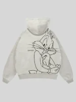 YoungLA x Looney Tunes Plaid Zip-Up Grey Hoodie