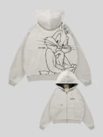 YoungLA x Looney Tunes Plaid Zip-Up Hoodie Jacket