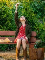 Zoey Deutch Voicemails for Isabelle 2026 Brown Coat
