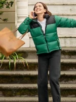 Zoey Deutch Voicemails for Isabelle Green Puffer Jacket