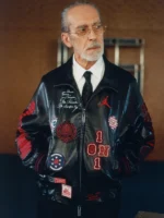 1 ON 1 Jordan The One Global Finals Championship Tailored by Namesake Black Leather Patches Bomber Jacket