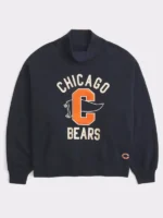 Abercrombie Chicago Bears Oversized Sunday Funnel Neck Sweatshirt Navy