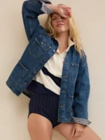 Aerie Barn Jean Jacket Blue