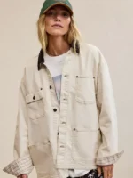 Aerie Barn White Denim Jacket