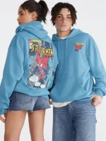 Aero Spider Man Marvel 2026 Sky Blue Pullover Hoodie