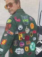 Avengers Endgame Encore Tony Stark Green Patch Jacket