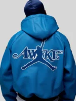 Awake NY x Jordan Blue Leather Jacket