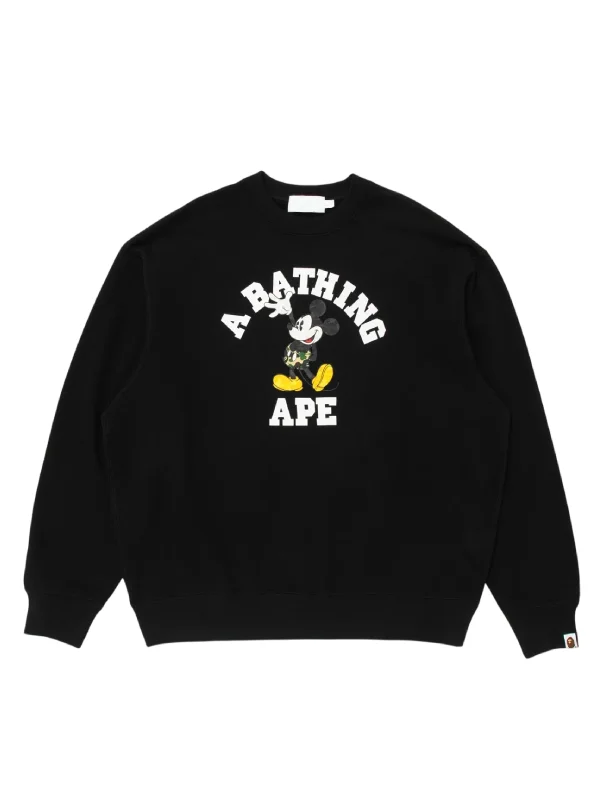 BAPE x Disney Mickey Mouse Crewneck Sweratshirt Black BAPE x Disney Mickey Mouse Crewneck Sweratshirt Black