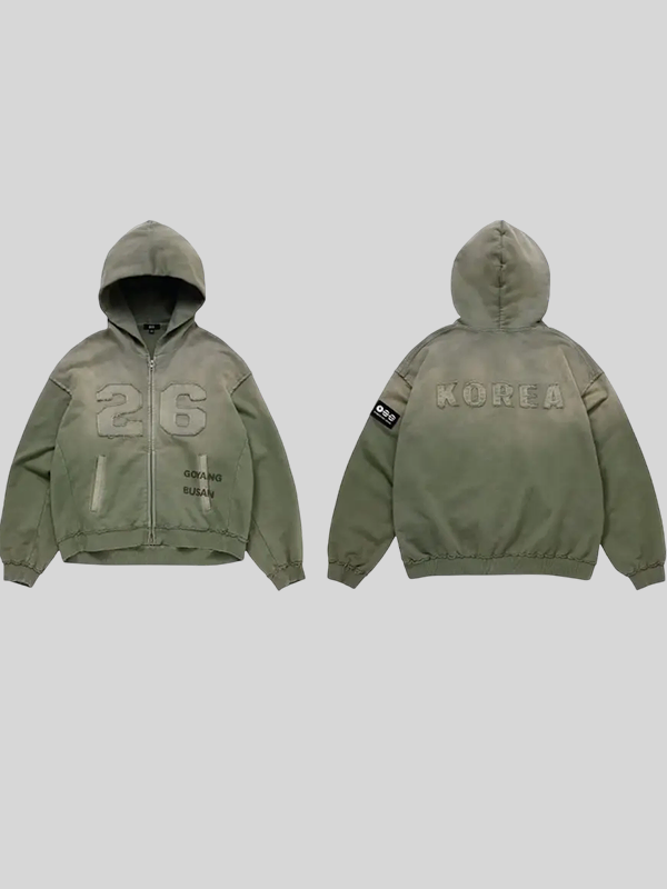 BTS Arirang Tour Green Zip-Up Korea Hoodie BTS Arirang Tour Green Zip-Up Korea Hoodie