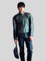BTS Jin Gucci Primavera Leather Zipper Jacket