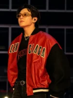 BTS Jungkook Balenciaga Red Leather Jacket