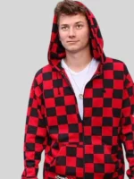 Bajan Canadian Red Checkered Hoodie