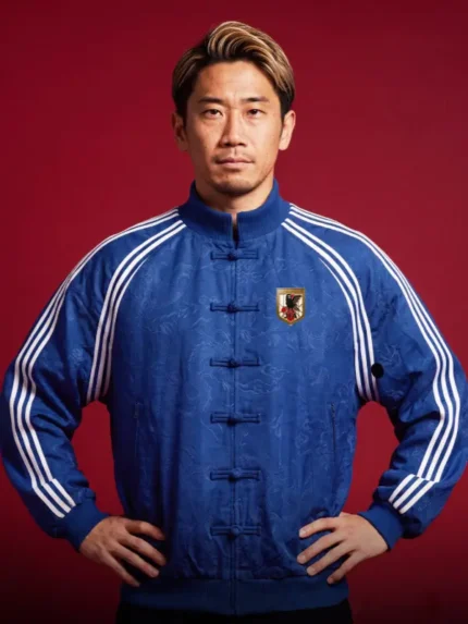 Bape x Japan Football Chinese Jacket Blue